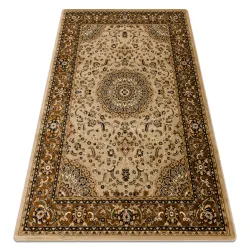Tapis ROYAL E0177 Cadre, rosace - beige / marron