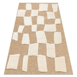 Tapis SPARK 0710A beige / crème - Géométrique, Sisal, structuré