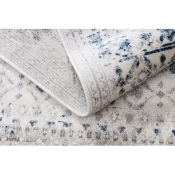 Dywan DISTIN 0833A granatowy / niebieski / biały nowoczesny - Boho, vintage, frędzle