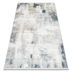 Tapis DISTIN 0144A blanc / crème / beige moderne - Abstraction, Vintage, Franges