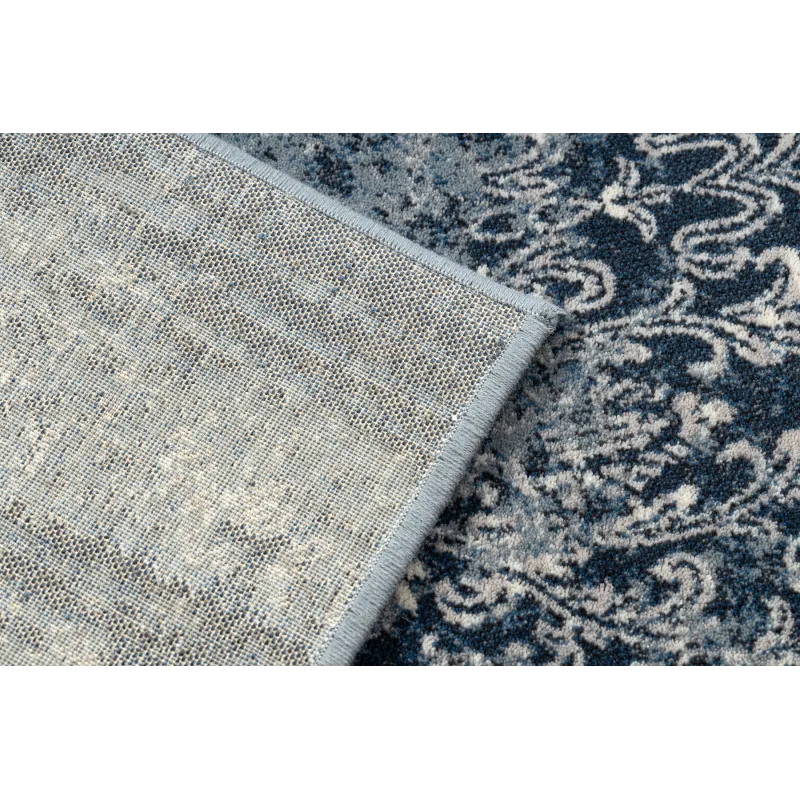 Tapis doux, idéal pour la chambre ou le salon en bleu foncé et beige