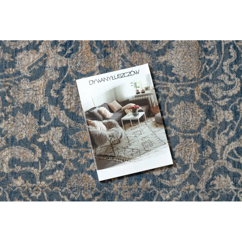 Tapis NAIN en beige et bleu, pour un intérieur élégant