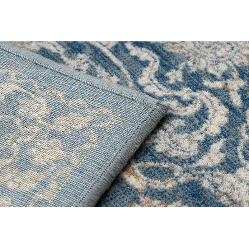 Tapis NAIN doux, vintage beige et bleu, parfait pour la chambre