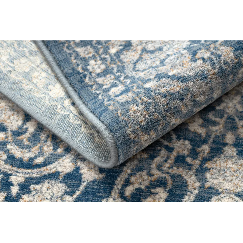 Tapis NAIN, vintage beige et bleu, idéal pour l'extérieur