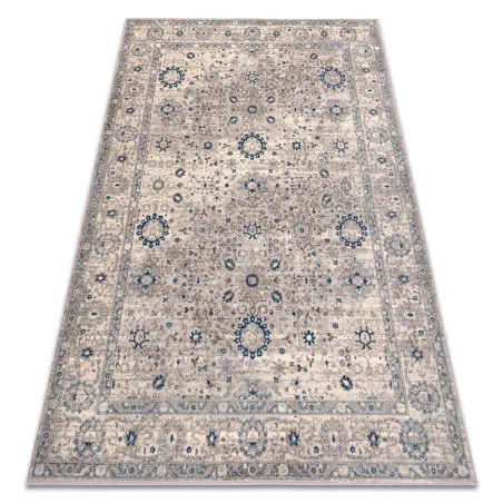 Tapis NAIN Ornement, beige et bleu, chic pour le salon
