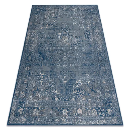 Tapis NAIN Ornement, vintage, bleu et beige
