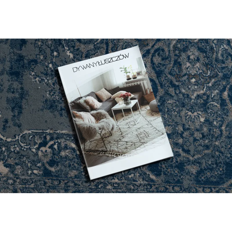 Tapis NAIN, bleu et beige, parfait pour le salon