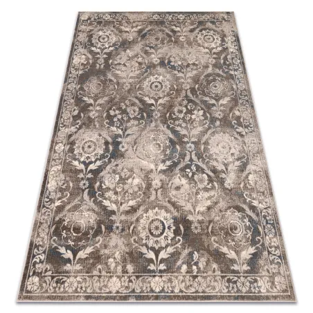 Tapis NAIN Ornement, vintage, beige et bleu, parfait pour le salon