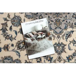 Tapis NAIN Ornement en beige et bleu, parfait pour le salon contemporain