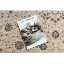 Tapis NAIN Ornement, beige et bleu, idéal pour tous les espaces de vie