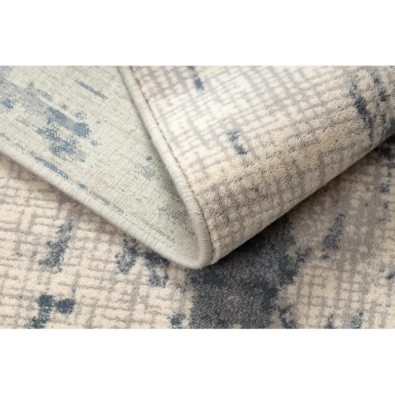 Tapis élégant pour le jardin en beige et bleu, résistant aux intempéries