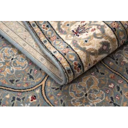 Tapis NAIN Rosette, parfait pour le jardin, en bleu et beige