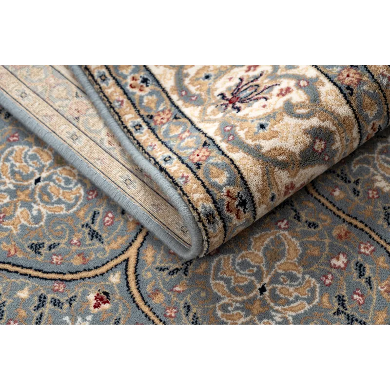 Tapis NAIN Rosette, parfait pour le jardin, en bleu et beige