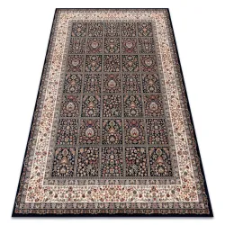 Tapis NAIN Fleurs, cadre 1181/51011 bleu foncé / beige