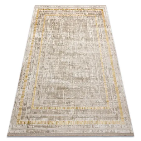 Tapis moderne DUKE 51523 beige et or, très doux et texturé