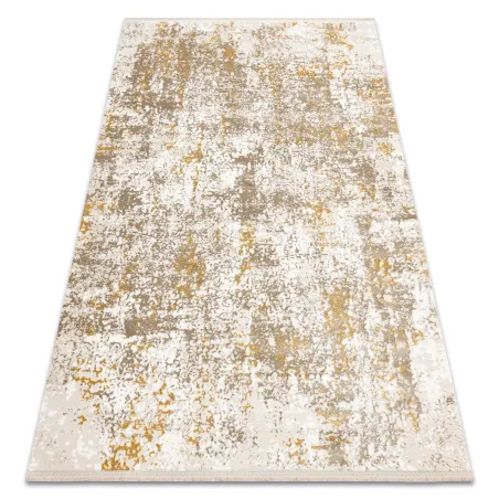 Tapis moderne DUKE 51546 beige et or, très doux et structuré