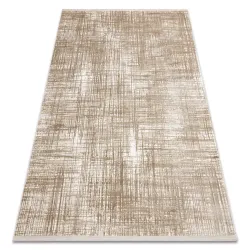 Tapis moderne DUKE A0357 beige - Vintage, structuré, très doux, franges