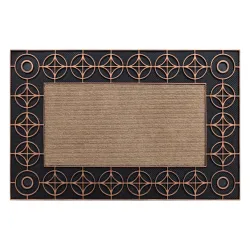 Paillasson BH 205 Cercles, antidérapant, extérieur, intérieur, sur caoutchouc - marron