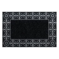 Paillasson BH 205 Cercles, antidérapant, extérieur, intérieur, sur caoutchouc - argent