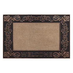 Paillasson BH 219W Welcome, antidérapant, extérieur, intérieur, sur caoutchouc - marron