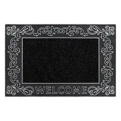 Paillasson BH 219W Welcome, antidérapant, extérieur, intérieur, sur caoutchouc - argent