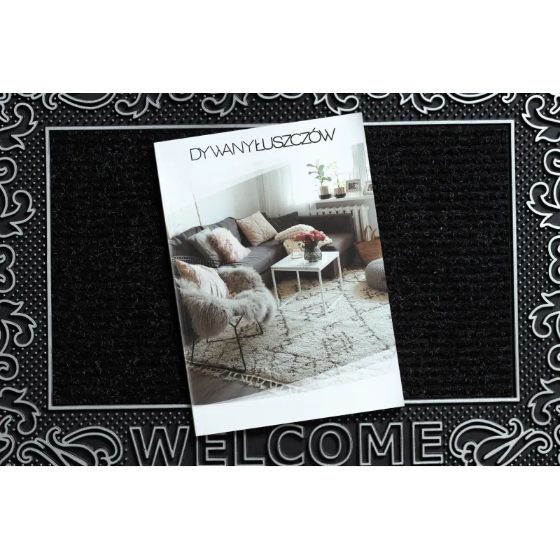 Wycieraczka BH 219W Welcome, antypoślizgowa, zewnętrzna, wewnętrzna, na gumie - srebrny
