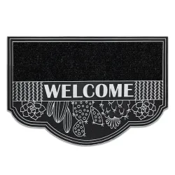 Paillasson BH 239 Welcome, antidérapant, extérieur, intérieur, sur caoutchouc - argent