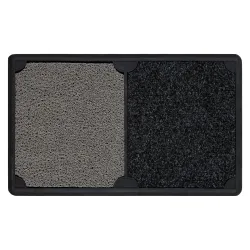 Paillasson BH DM002 Duo avec insert nettoyant amovible, antidérapant, extérieur, intérieur - argent