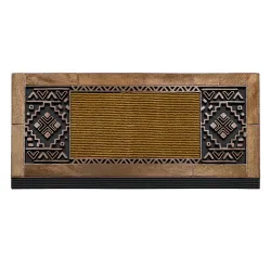 Paillasson BH NT004 Boho, antidérapant, extérieur, intérieur, sur caoutchouc - marron