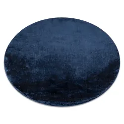 Tapis VISCO Cercle bleu marine 10 doux, IMITATION FOURRURE DE LAPIN