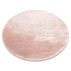 Tapis VISCO Cercle rose 8 doux, IMITATION FOURRURE DE LAPIN