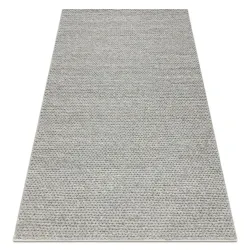 Tapis en laine TAHAR 99004G gris - TISSÉ À LA MAIN boucles, uni