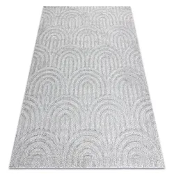 Tapis SANTO en sisal gris géométrique