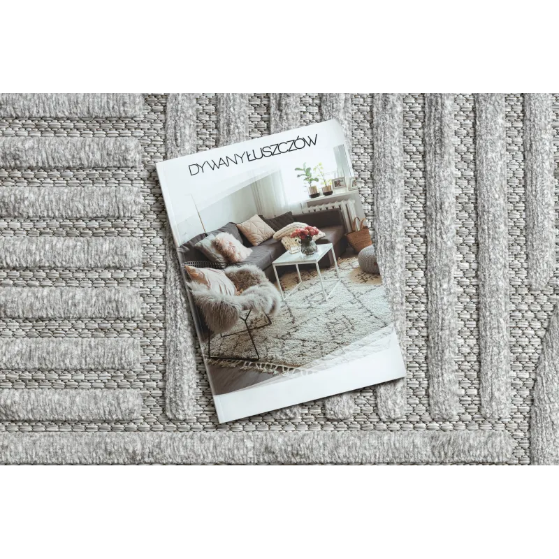 Tapis SANTO gris élégant, parfait pour le salon ou la chambre à coucher