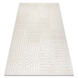 Tapis SANTO 0989 géométrique blanc, parfait pour des intérieurs contemporains