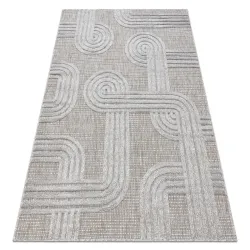 Tapis SANTO en sisal géométrique, parfait pour un intérieur moderne