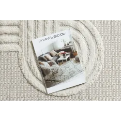 Tapis SANTO blanc à motif géométrique, idéal pour le salon ou la chambre