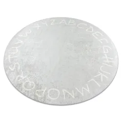 Tapis lavable ANDRE 2394 cercle, Alphabet antidérapant gris - PRODUIT DE DEUXIÈME QUALITÉ