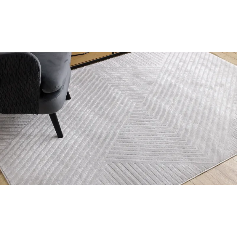 Dywan BALANCE 1503 szary - Geometryczny, strukturalny, glamour 