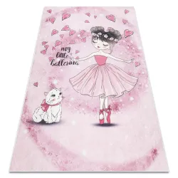 Tapis BAMBINO 2185 rose, antidérapant pour enfants, produit de deuxième qualité