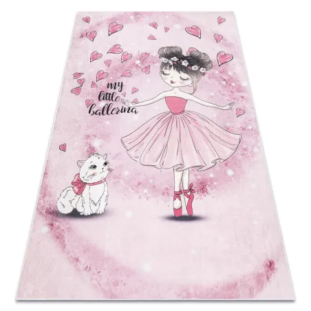 Tapis BAMBINO 2185 rose, antidérapant pour enfants, produit de deuxième qualité