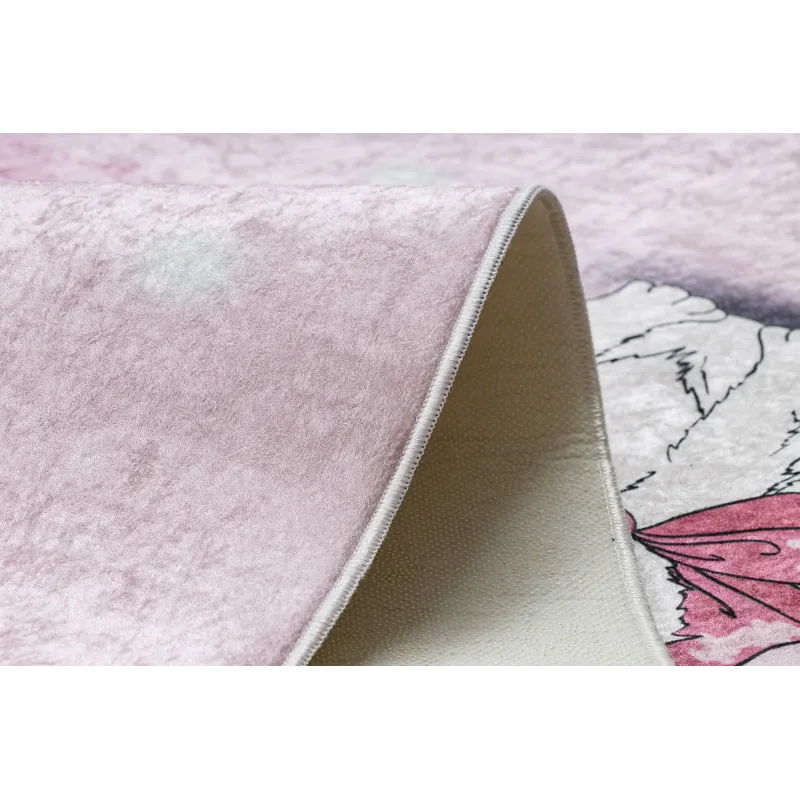 Tapis rose pour la chambre d'enfants, parfait pour jouer dans le jardin