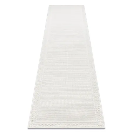 Tapis TIMO 5979 en sisal, couleur blanche, idéal pour l'extérieur