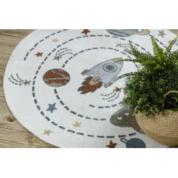 Tapis moderne en crème et anthracite, parfait pour le salon