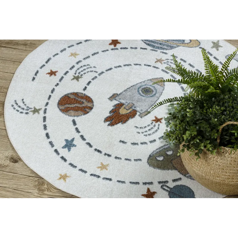 Tapis moderne en crème et anthracite, parfait pour le salon