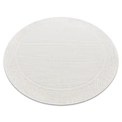 Tapis TIMO 5979 cercle SISAL extérieur cadre blanc - PRODUIT DE DEUXIÈME QUALITÉ