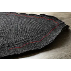 Tapis noir TIMO 5979, idéal pour les jardins et terrasses