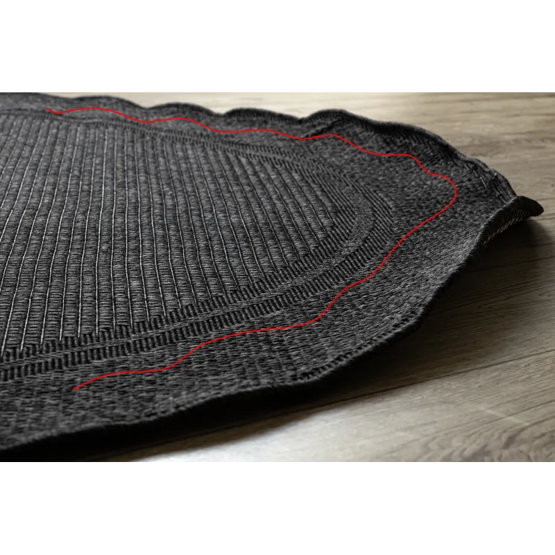 Tapis noir TIMO 5979, idéal pour les jardins et terrasses