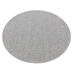 Tapis TIMO 5979 cercle SISAL extérieur cadre gris clair - PRODUIT DE DEUXIÈME QUALITÉ
