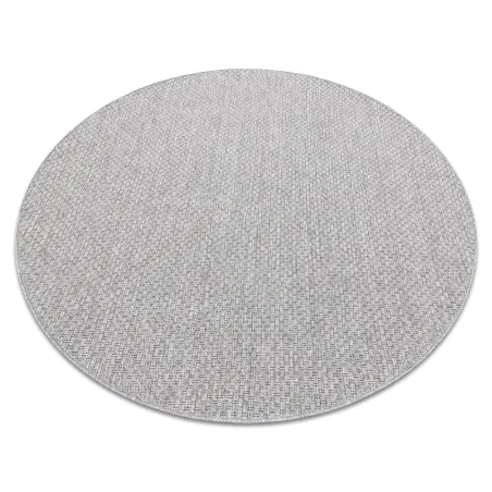 Tapis rond TIMO 6272 en sisal gris clair pour l'extérieur